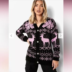 BOOHOO FAIRISLE CHRISTMAS CARDIGAN. Size S. Brand new condition.